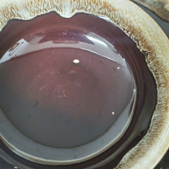 Vintage Brown Drip Glaze 5 Piece Serving Platter L - Picture 4 of 12